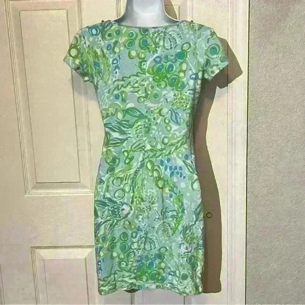 Lilly Pulitzer Womens Harper Any Fins Possible Pom Pom Accent Shift Dress XXS - Picture 11 of 15